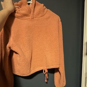 Wild Fable Orange Teddy Bear Crop Hoodie!